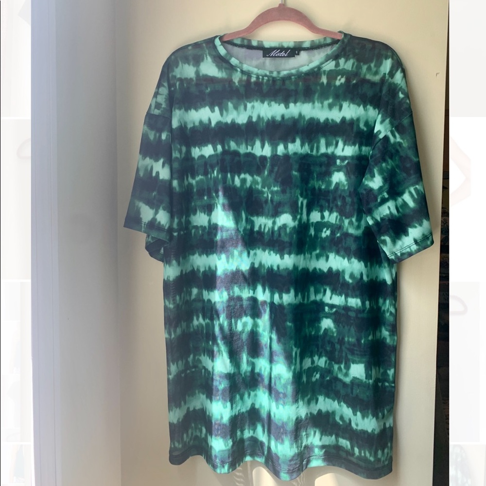 Motel Sunny Kiss Tie Dye Turquoise Mesh
